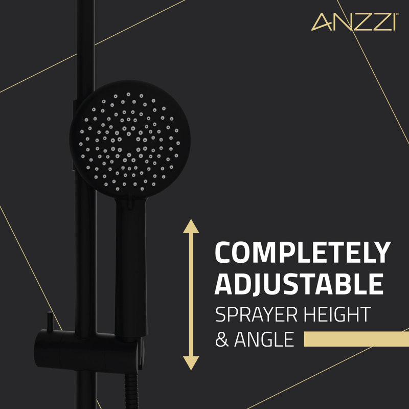 Matte Black Stainless Steel Multi-Head Shower System with Hand Sprayer