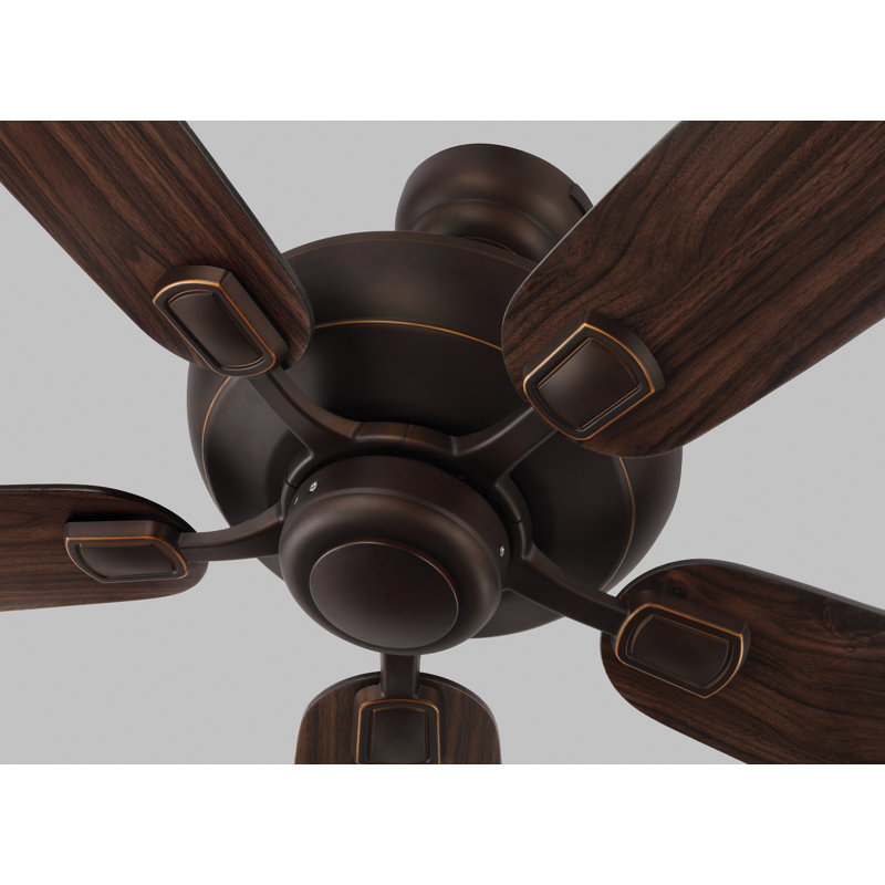 Jacobi 52'' Ceiling Fan with LED Lights, Roman Bronze with Brown Blades