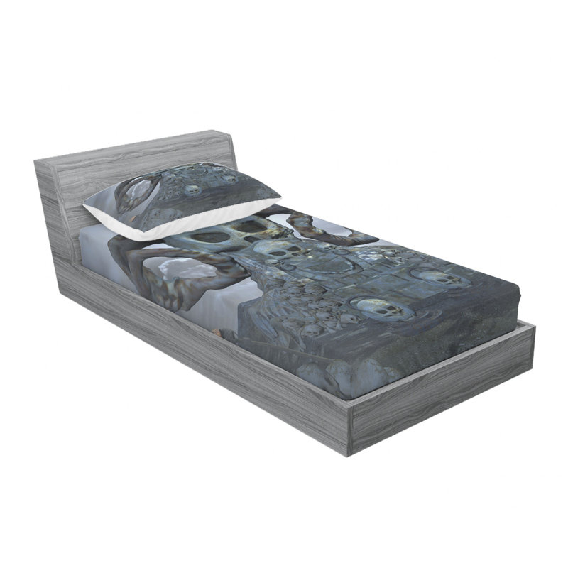 Ensemble de draps Spooky Scary, Ensemble de draps pour lit simple TG avec drap-hou