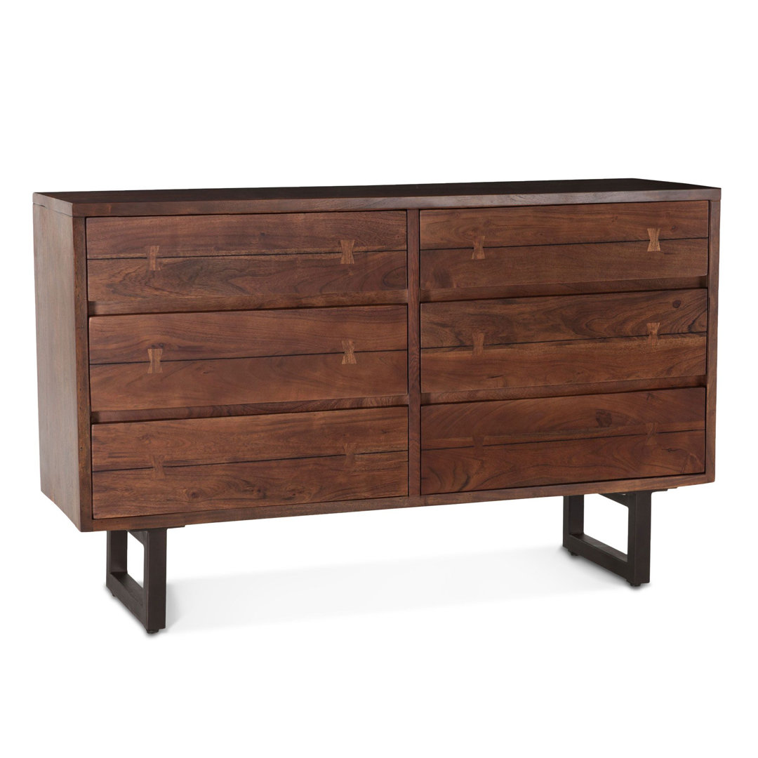 Solid Wood 58'' W 6 - Drawer Dresser Loon Peak®
