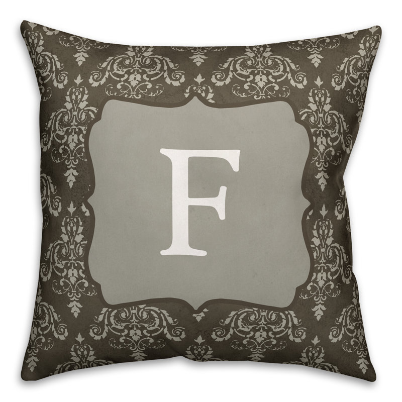 Damask Reversible Throw Pillow, F