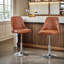  Ensemble de 2 tabourets de comptoir pivotants et réglables modernes, tabouret à hauteur de comptoir rembourré en similicuir avec relevage hydraulique et base à piédestal en métal pour îlot de cuisine, bar à déjeuner, salle à manger-107212340-128799395