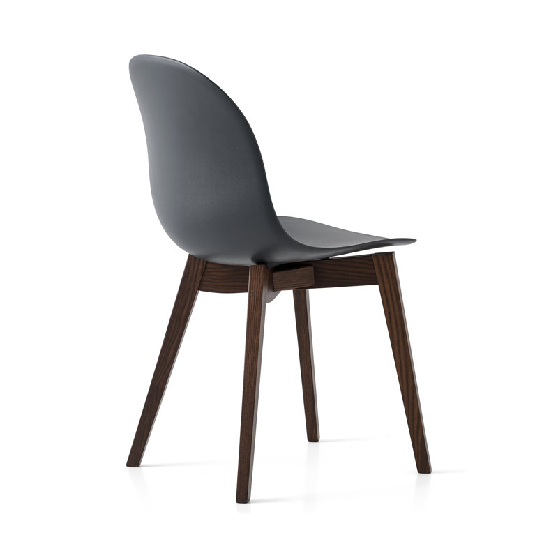 Academy Side Chair with Wooden Frame, Matte Taupe, Smoke