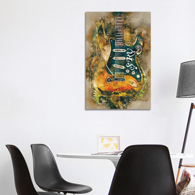 Stevie Ray's Steampunk Guitar - Wrapped Canvas Gallery-Wrapped Canvas Giclée
