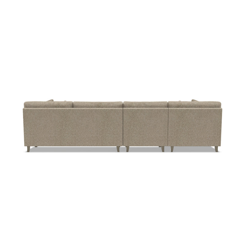 Mila Sectional, Light Brown Polyester, 33.5" H x 131" W x 61" D, Left Hand Facing