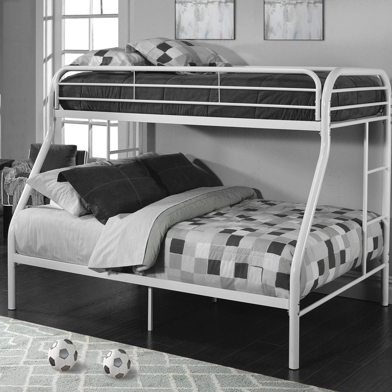 Kuehl Bunk Bed with Built-in Ladder, Extra-Long Twin over Queen, White