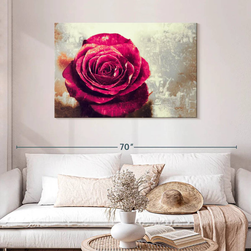 Rose texturé Harnek, H 30 po x l 45 po