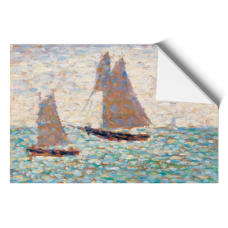Two Sailboats at Grandcamp by Georges Seurat - Unframed Painting, 21cm H x 30cm W x 0.1cm D