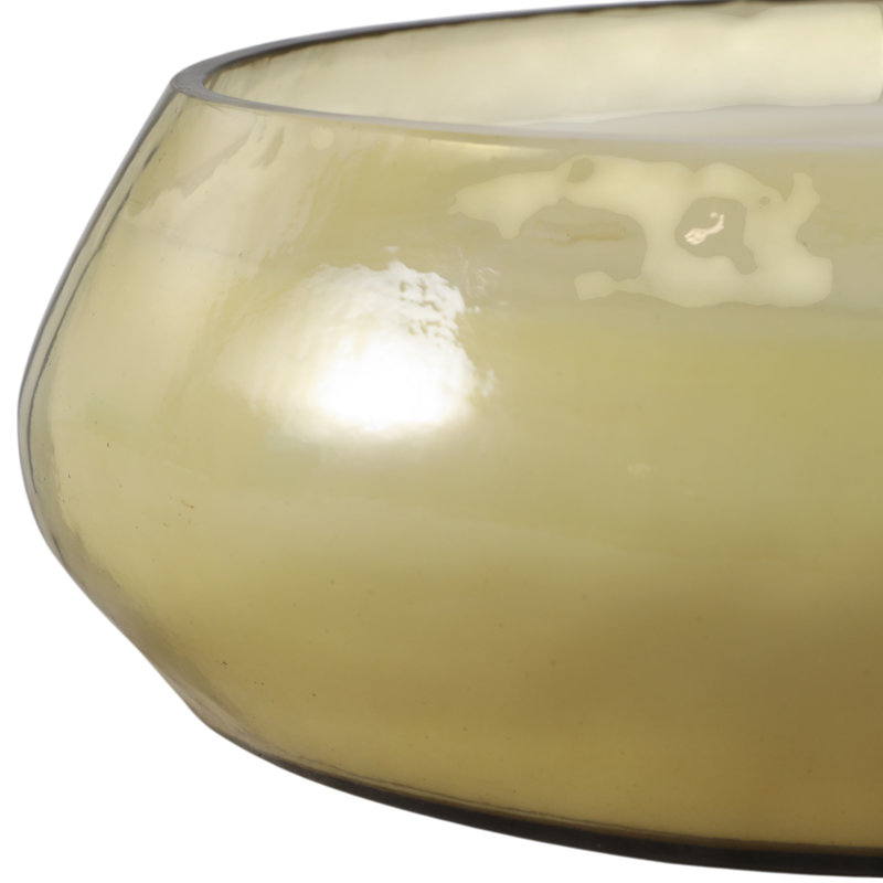 Glass Wax Decorative Candle Bowl With Modern Sculptural Design, Orange