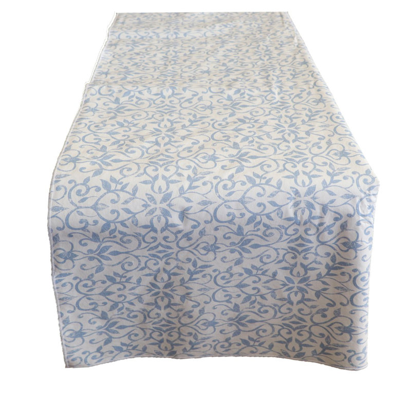 Sheryll Plastic Floral Vines Table Runner, 60" L x 12" W, Blue