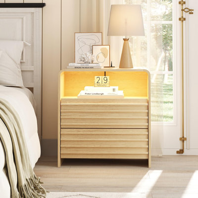 Modern Nightstand With Charging Station by Ebern Designs