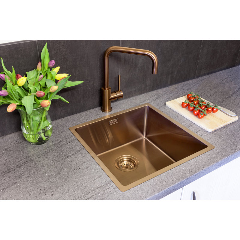 Miami Single Bowl Undermount Kitchen Sink, Copper