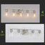 Luminaire de salle de bain à 5 lumières à intensité variable en nickel brossé 31,1 po avec abat-jour en verre transparent-696246156-696246161