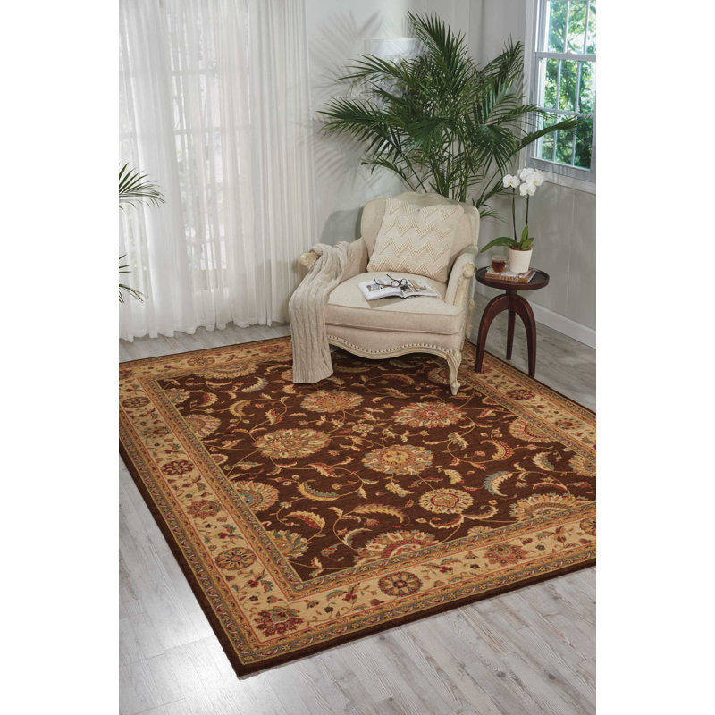 Tapis brun traditionnel Jessika, Rectangle 7 pi 6 po x 9 pi 6 po