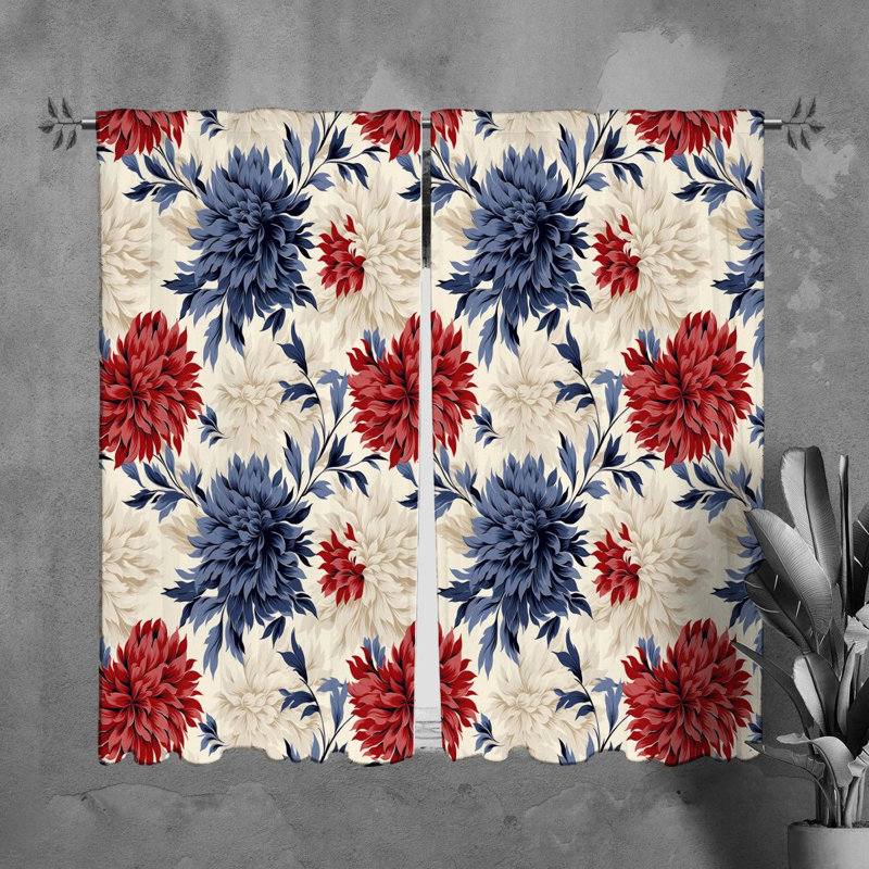 Rideaux à motif floral - 6119, L 40 po x L 82 po