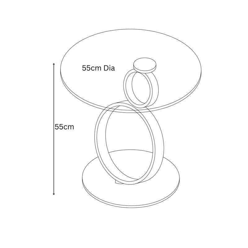 Aundrea Glass Side Table