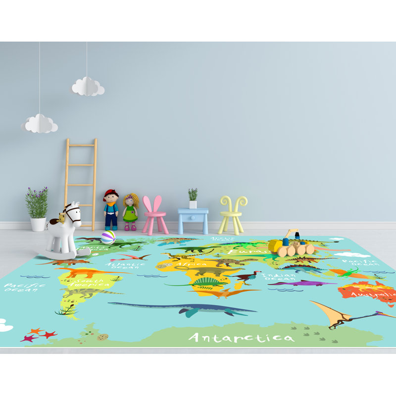 Alaylah Vinyl Machine Printed Area Rug, Rectangle 154 x 200cm