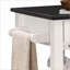 Chariot de cuisine avec rangement Roulettes | Plateau en bois noir 30 po x 18 po | Finition blanche | Noir, blanc