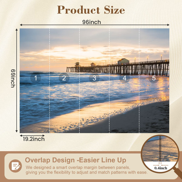 Red Barrel Studio Peel and Stick Wallpaper Gorgeous Beach Sunset Wall ...