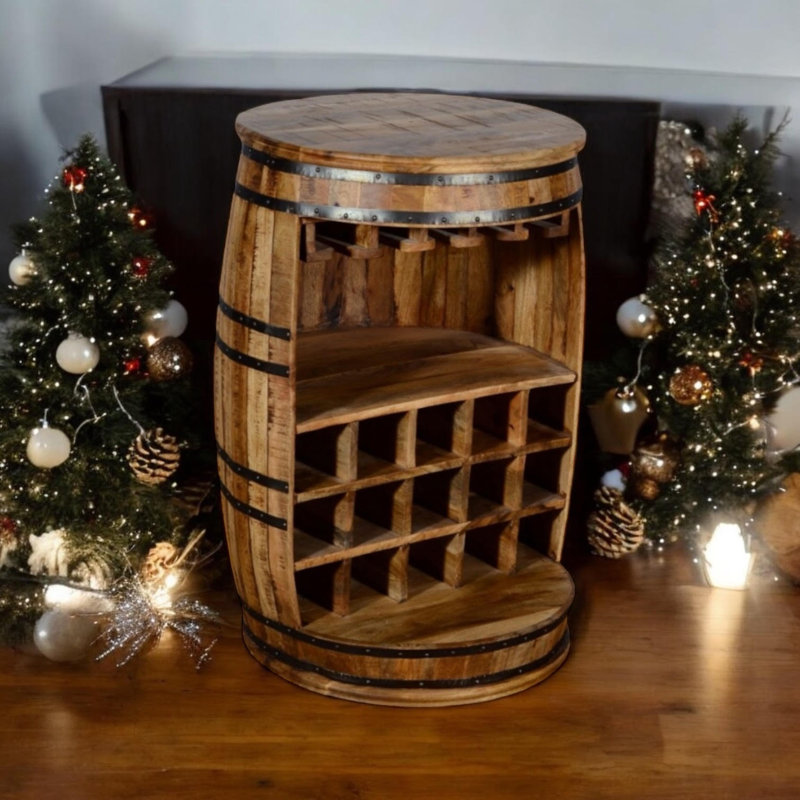 Andren Solid Wood Wine Bottle Rack Brown