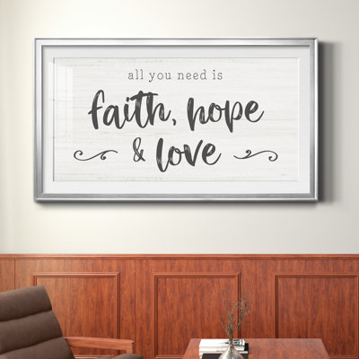Faith, Hope, Love - reproduction d'art encadrée de qualité supérieure - prête à être accrochée