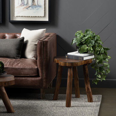 Bayur Wood Live Edge Brown End Table