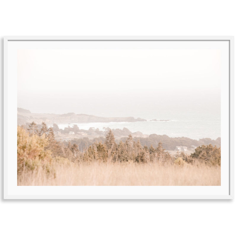 Sea Ranch Coastline Print by Carly Tabak, White Framed, 31" H x 44" W