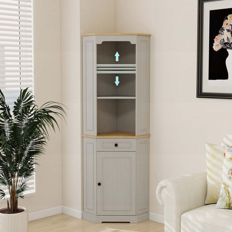 Corner Storage Cabinet For Living,Dining,Kitchen,And Bathroom