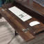 Industrial Desk With Hutch, Brown Finish