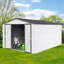 Abri de jardin en métal 10 pi x 12 pi - blanc et gris-124356829-124356834