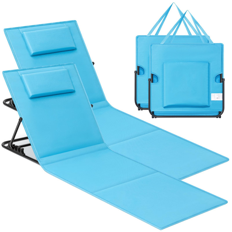 Canisha 55cm Long Reclining Single Chaise, Lake Blue