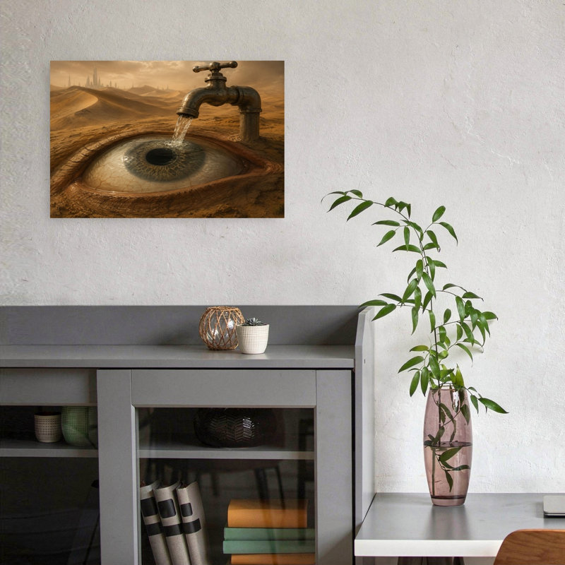 Eye Wide Open Abstract Contemporary Wall Art Print by Katie Towers - Wrapped Canvas Print, 30.48cm H x 45.72cm W