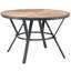 Table ronde attrayante avec plateau en bouleau et pieds en métal