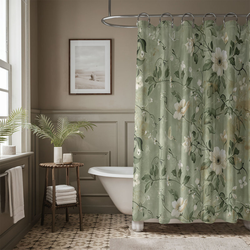 Rideau de douche Shabby Elegance Art - 1 pièce, H 74 po x l 71 po