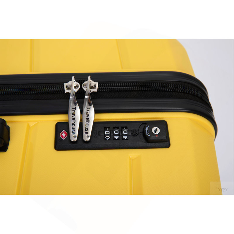 Hardshell Suitcase Spinner Wheels PP Luggage Sets Lightweight Durable Suitcase With TSA Lock,3-Piece Set (20/24/28) ,Yellow