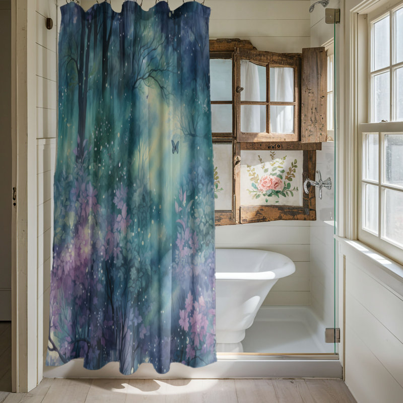 Rideau de douche Woodland View, H 74 po x l 71 po