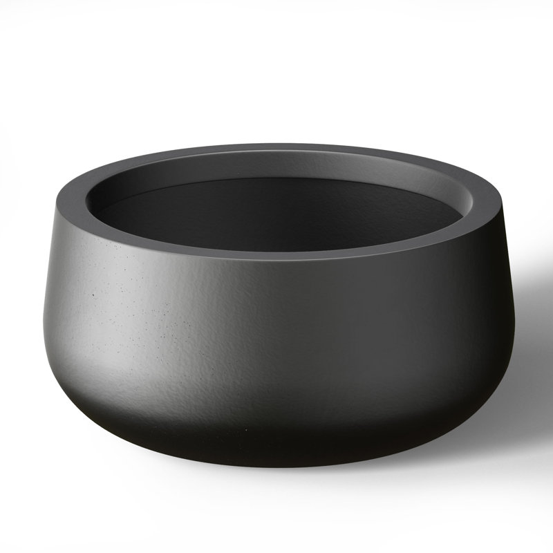 Renfrew Handmade Pot Planter, 8" H x 15" W x 15" D, Charcoal Black