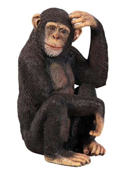 Rube Monkey Chimpanzee Sitting Life Size Statue