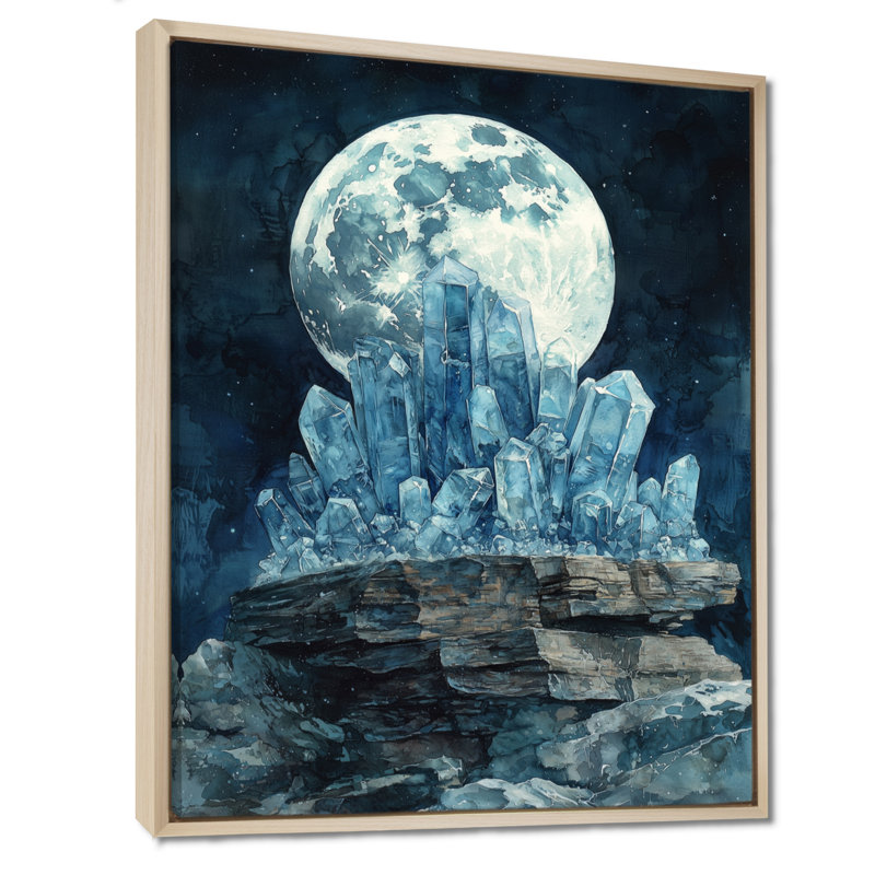 Impression sur toile de cristaux et de cristaux de la ville de Munman, Reproduction avec cadre flottant, Crème, crème