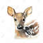 Toile rustique cerf brun | Aquarelle fauve visage décoration intérieure