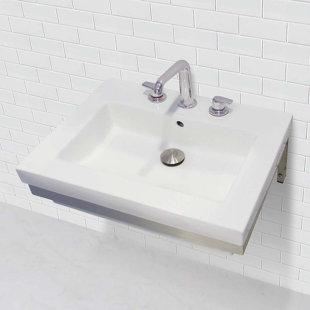 DECOLAV Classically Redefined 18.25'' White Vitreous China Rectangular Bathroom Sink with Overflow