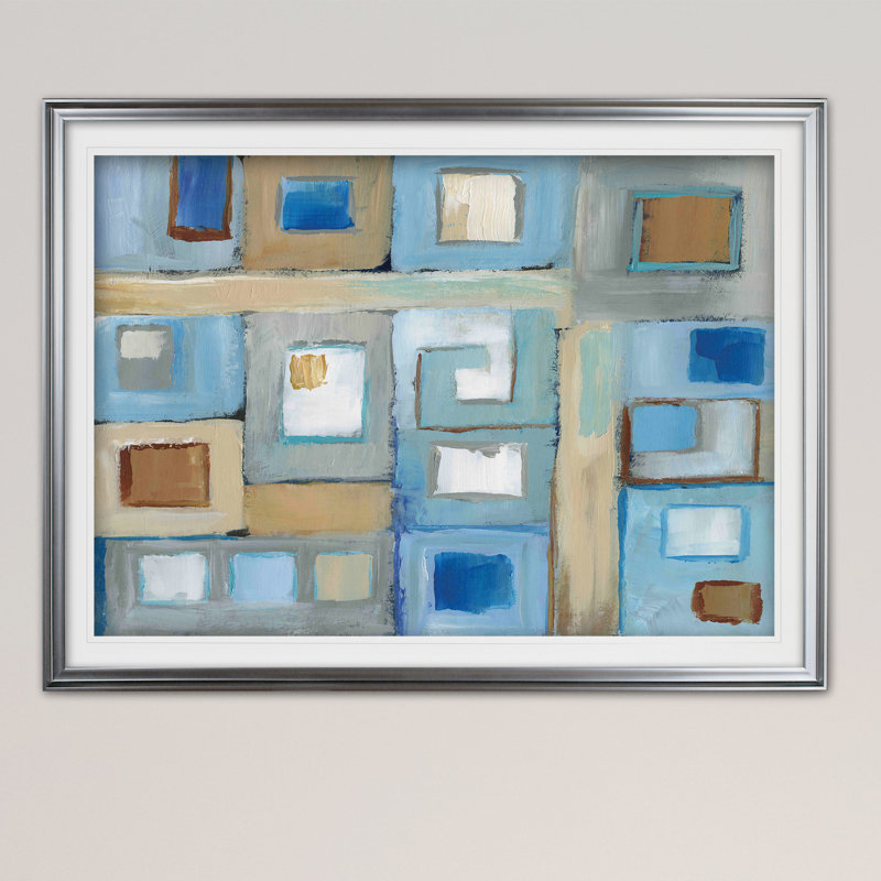 " Variation On Greek Key II ", Silver, 30" H x 40" W x 1.5" D