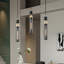 Lustre suspendu moderne 25 po noir et or à 3 lumières, lumières suspendues réglables avec abat-jours cylindriques en maille, base E26, idéal pour l'éclairage de la salle à manger, de l'îlot de cuisine ou du salon (sans ampoules)