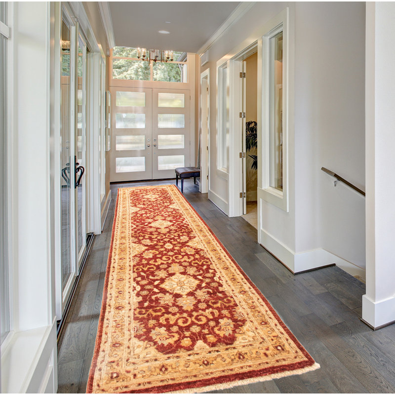 Tapis de bois one-of-kind à la main-noué la 2010 chobi rouge foncé 2 pi 9 po x 10 pi 1 po Afraz