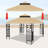 10X10 Ft Outdoor Patio Gazebo Replacement Canopy - Double Tiered Tent Roof Cover Fading Khaki Top Protected Material