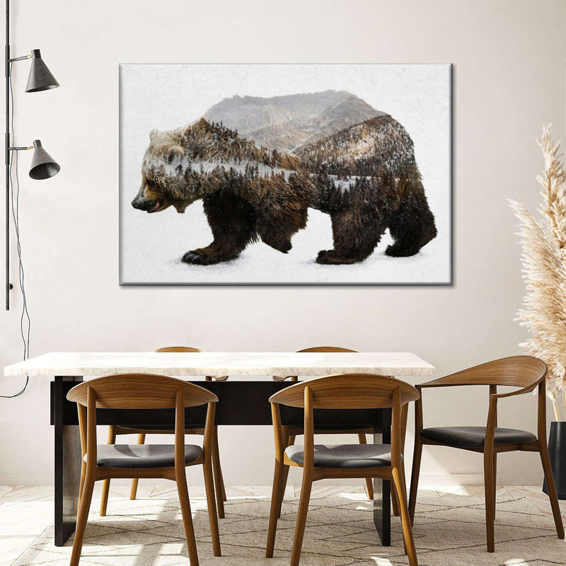 «The Kodiak Brown Bear», reproduction sur toile, H 24 po x l 36 po x P 1,25 po