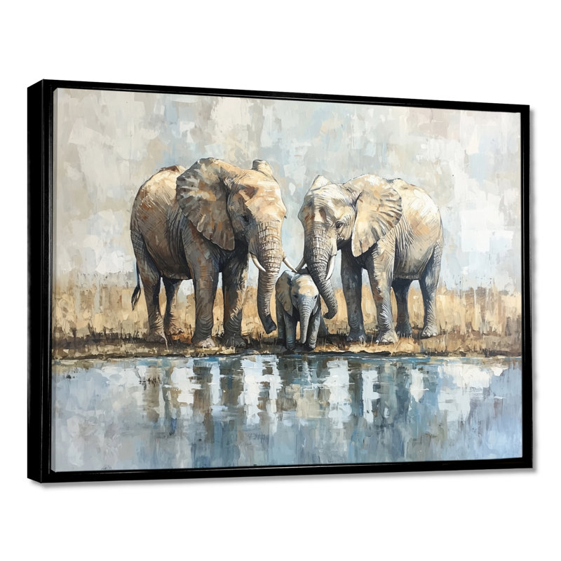 Gumbs - Animals Wall Art, H 34 po x l 44 po, Noir, noir, noir, noir, Impression encadrée flottante