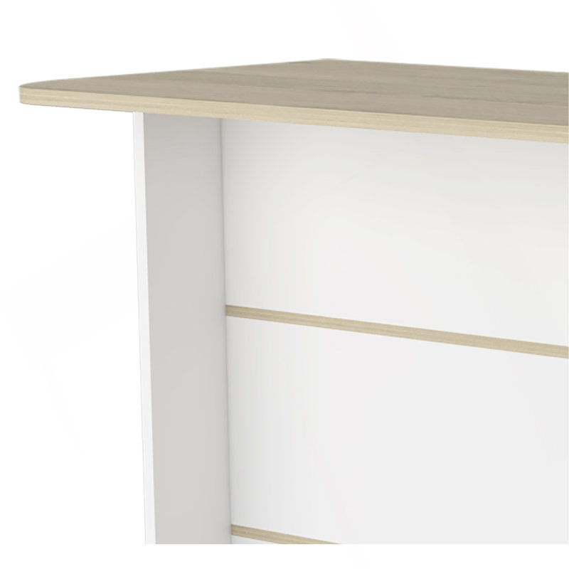 White And Light Pine 3-Tier Shelf Kitchen Island