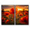 Décoration murale coquelicots rouges avec coucher de soleil II - Coquelicots floraux