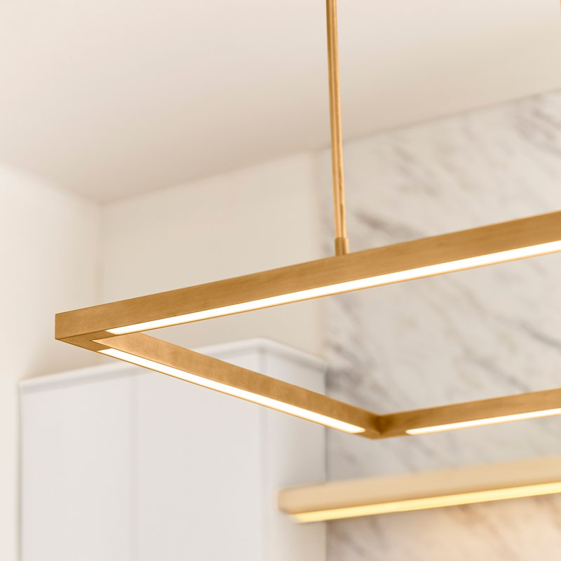 Stagger Halo 1 - Light LED Pendant, Natural Brass